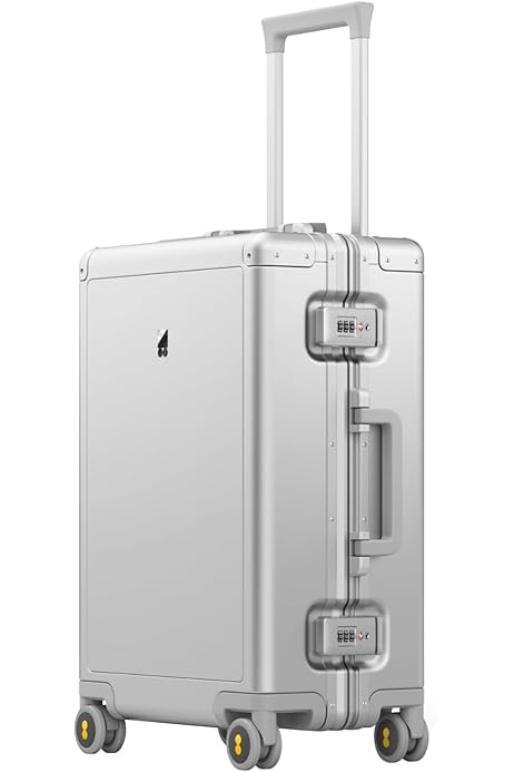 Valigia A Mano In Alluminio - Trolley 4 Ruote Girevoli - Lucchetto TSA - Dimensioni Cabina (Argento) - Foto 11