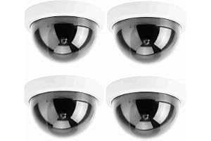 Falska Säkerhetskameror, Falska Kameror Fake Camera för Inomhus Utomhushemföretag 4st Fake Camera Security CCTV Dome Cameras med Blinkande LED -ljus