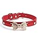 Produktbild Luxus Lederhalsband Hundehalsband Welpenhalsband Sicherheitshalsband Halsbnder Katzenhalsband mit Schleife Strass Blau/Pink/Rosa/Rot/Golden einstellbar