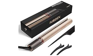 Piastra Capelli Professionale FURIDEN Lisci e Mossi 2 in 1 Rivestimento in Ceramica con Regolazione della Temperatura (120&deg;C-230&deg;C) Doppio Tensione per Lisciante e Capelli Ricci - Dorato