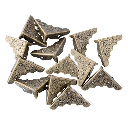 HOUSWEETY 20 Bronze Buchbeschlag Buchecke Metallecke Schutzecke Antikbeschlag 4.4×2.5cm - 2