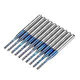 10pcs 1.1-1.5mm azul NACO recubierto PCB bits carburo grabado cortador de maíz apto para rebabas rotativas de maquinaria CNC.