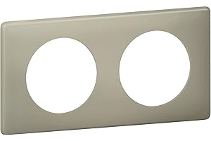 LEGRAND - Plaque Céliane - Plaque de Finition pour Prises et Interrupteurs Céliane - 2 Postes - Poudré Argile