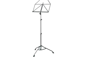 K&M 107 Notenpult Schwarz – Ausziehbarer Notenständer 67,5 - 147 cm - klappbare Notenablage, faltbares Metall-Stativ