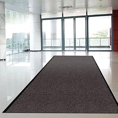 casa pura Tapis d'entrée casa pura® anthracite-noir | paillasson au mètre | grand choix de tailles | très absorbant + lavable | 100x200cm