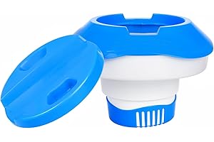 Ksvaye 8 Pouces Flotteur de Piscine Distributeur Flottant Faltbares Distributeur de Chlore Flottant Diffuseur Flottant pour Piscines, Spas, Parc Aquatique, Bains à remous et Fontaines