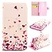 Produktbild Nancen LG LEON LTE / C40 / H340N H320 (4,5 Zoll) Handyhülle, Bunt Nette Romantische Muster Flip Etui Case Cover Lederhülle PU leder Folio Bookstyle Schutzhülle mit Standfunktion, Brieftasche und Karte Tasche [Rosa Herzen]