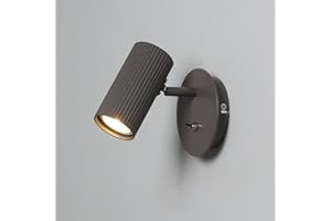 DAWALIGHT Spot Mural Interieur GU10 LED 5W 3000K Blanc chaud Applique Murale Réglable Lampe pour Salon Chambre Couloir Escaliers Hôtel Café Restaurant Salle de Lecture, Aluminium, Gris