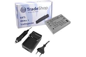 Set: Trade-Shop Kamera Li-Ion Akku 950mAh + Ladegerät mit Kfz Adapter für Minox DC4211 DC5222 DC6011 DC6311 Praktica Luxmedia 7203 DCZ 8.3 Rollei Compactline 103 110 203 412 Rollei X8 X-8 compact