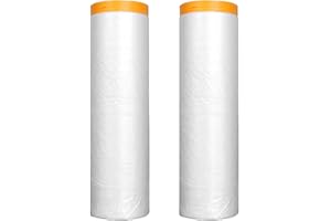 DUGEGAYL 2 Morceaux de Film masquage adhésif, 180 cm x 20 m Film masquage Peinture Voiture, Film masquage Peinture, adapté aux Murs avec carrelage, Verre