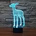 Produktbild Kreative Tier 3D kleine Tischlampe Stereo bunten Farbverlauf führte Nachtlicht Acryl Schlafzimmer Kinderzimmer LED leuchtet Hirsch 1 36V