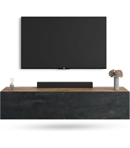 Tony Zwevend Tv meubel Taupe Mangohout 240 cm