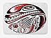 Produktbild Tribal Bath Mat, Haida Style Animal Art Wild Ethnic Eagle and Killer Dog with Sharp Teeth Print, Plush Bathroom Decor Mat with Non Slip Backing, 15.7X23.6 inch, White Red Black