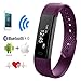 Price comparison product image Heart Rate Monitor, QIMAOO Bluetooth 4.0 Fitness Activity Tracker Wrist Band Bracelet Smart Watch Wristband with Health Sleep Monitor/Pedometer/Calorier for Android IOS and above Smart Phones (Purple)