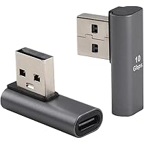 2 Adaptateurs USB-C Vers USB 3.1 à Angle 90° - Transfert 10 Gbps, Charge 100W - Alliage Aluminium, Design En L