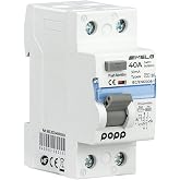 POPP&reg; Electric Differential Switch RCCB Superimmunized Class A SI Industrial 1P+N 40A 30mA and 300mA 6KA MSL8A (1 pc(40A 300m