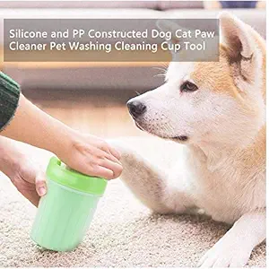 Petlicious & More Dog Paw Cleaner, Portable Washer Cleaning Brush Cup for Wash Away Sediment (Large) - Color May Vary