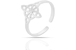 Only faith Bague noeud de sorcière pour femme bague réglable en acier inoxydable Triskel Talisman celtique magique protecteur