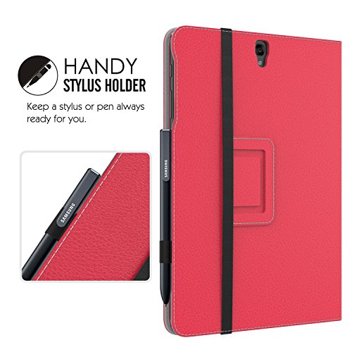 MoKo Samsung Galaxy Tab S3 9.7 Hülle – PU Leder Ständer Schutzhülle Smart Case Cover mit Stift-Schleife / Standfunktion und Auto Sleep / Wake Up Funktion für Samsung Galaxy Tab S3 9.7 Zoll (2017) SM-T820 / T825 Tablet, Rot - 8
