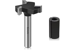 DKIBBITH CNC Surfacing Router Bit, 6mm Shank 25mm Cutting Diameter Dado and Planer Router Bits Spoilboard Cutter with Removable Inserts, Carbide Tipped Slab Flattening bit for Woodworking