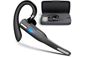 NK Kabelloser Bluetooth 5.0 Ohrhörer mit 450 mAh Ladeetui, Freisprechfunktion, Mikrofon, klarer Sprachaufnahme-Technologie, 100 mAh Akku; Sehr leicht – Für iPhone und Android, Schwarz