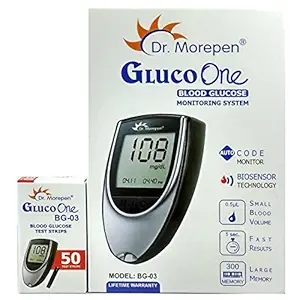 Dr. Morepen BG-03 Gluco One Glucometer Combo, 50 Strips (Multicolor)