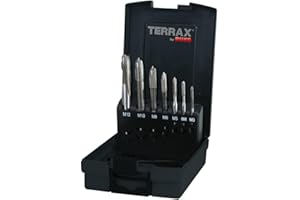 Terrax by RUKO A245057ETX - Juego de machos de roscar para máquina (tamaño M, DIN 371/376, forma B, con corte HSSE-Co 5, en caja de plástico)