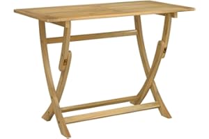vidaXL Mesa de Jardín Plegable, Mesa de Comedor, Mesa Rectangular Exterior, Mueble para Jardín Patio Balcón, Madera Maciza de Acacia