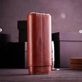 3&rsquo;l&uuml; Puro Kılıfı &ndash; Humidor &Ouml;zellikli Seyahat Puro &Ccedil;antası, İspanyol Sedir Kaplama