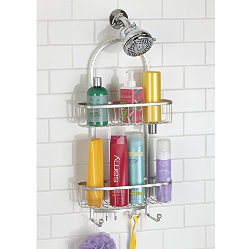 mDesign Badezimmer-/Dusch-Caddy für Shampoo, Conditioner, Seife – Extragroß, Satiniert - 2