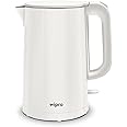 Wipro Elato BK210 Cool Touch Double Layer Electric Kettle, 1.5 Litres, Anti - Rust Shield, Super Fast Heating, 3x Protection - Overheating, Dry Boil & Auto Shut-off,1000 Watts, 2 Years Warranty, White