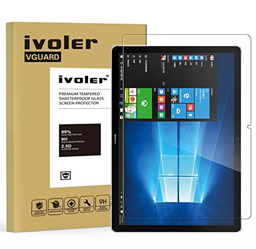 Huawei MateBook Panzerglas Schutzfolie, iVoler® Premium Panzerglasfolie folie Displayschutzfolie Hartglas Gehärtetem Glas DisplayPanzerglas Schutzfolie Displayschutz Tempered Glass Screen Protector für Huawei MateBook - 0,3mm Dünn, 9H Härtegrad, 2.5D Abgerundete Kanten - [Kratzfest] [Hohe Transparenz] [Fingerabdruck-frei] [Blasenfrei]-Lebenslange Garantie