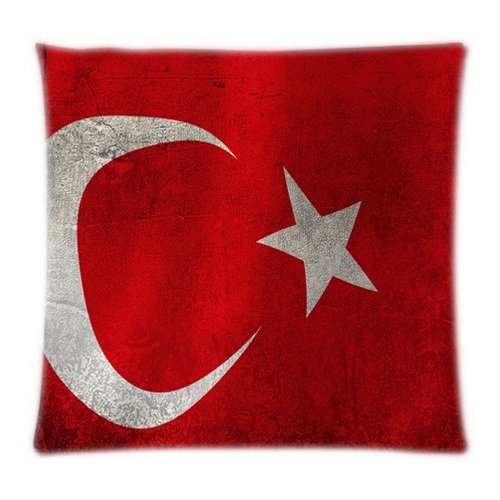 uk-jewelry Türkische Flagge Custom Home Textile Zwei Seiten Kissen Fall Überwurf Bezügen 45,7 x 45,7 cm