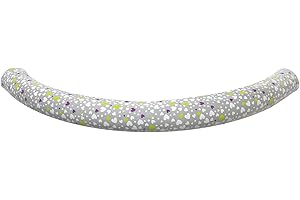 BABYDOME Funda protectora para la barra apoyabrazos del carrito - manillar: diseño exclusivo, seguridad y confort para tu bebé. Fabricación artesanal en España. Motivo: corazoncitos gris