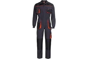 Stenso Kastor Overall Herren Arbeitskleidung - Rallyekombi Overall mit Elastischem Bund, Hammerschlaufe, Multifunktionale Taschen, Reißverschlüsse für Atmungsaktivität - Arbeitsoverall