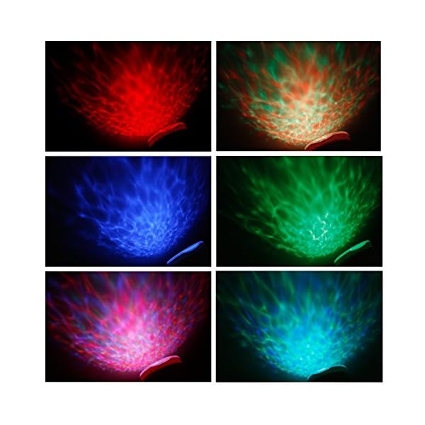 Semlos Romantic 8 Modes Color Changing Mood Light Ocean Wave Projector Light with Built-in Mini Speaker for Bedroom Bathroom Children Room - Image 5