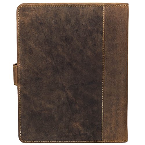 Greenburry Vintage Leder Schreibmappe A5 Konferenzmappe Aktenmappe Dokumenten Collegemappe Mappe BV-GB-5-25