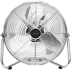 DOMAIR BA35CC - Ventilateur/Brasseur d'air à poser - Diamètre 35 cm - 60 Watts - 3 Vitesses - Débit d'air : 4546.2 m3/h - Inclinable - Chromé