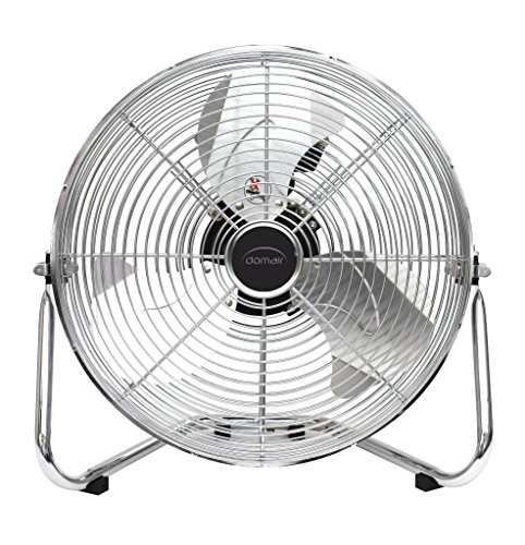 DOMAIR BA35CC - Ventilateur/Brasseur d'air à poser - Diamètre 35 cm - 60 Watts - 3 Vitesses - Débit d'air : 4546.2 m3/h - Inclinable - Chromé