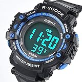 Herren Uhren,Moeavan Herren Digital Sport Watch LED-Bildschirm Militäruhren Casual Wasserdicht Leuchtend Einfache Army Watch Stoppuhr Alarm Herren Quarz Uhren Clearance (Blau)
