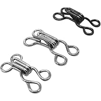 HEALLILY 100Pcs Nähen Haken Und Ösen Verschluss für BH Und Kleidung Pelzmantel Jacke Hose Silber Schwarz