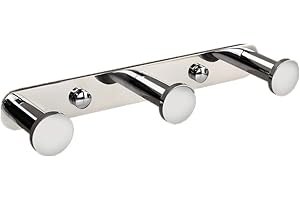 Lolypot 3 Ganchos Toalla Gancho Percheros de pared Bata Percha 304 Acero inoxidable Cromo Perchero pared de Cocina Baño Colgadores Gancho de puerta