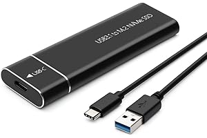 DIYBITS M.2 SATA & NVME SSD Enclosure USB 3.2 M2 Converter Adapter Caddy 10Gbps Aluminium for M.2 B&M-Key/M-Key 2230/2242/2260/2280 SSDs (Supports Only NVME SSD, Black)