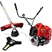 Produktbild GartenXL 2in1 52ccm 3PS Benzin Rasentrimmer Motorsense Freischneider Trimmer Fadenspule 3-Zahnmesser Rucksackgurt TÜV geprüft