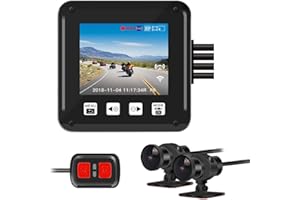 VSYSTO Dashcam Moto Caméra de Moto Camera Moto Double Objectif 1080P Caméra Avant et arrière DVR Moto 2,0'' LCD Grand Angle 150 ° Etanche Dashcam Moto WiFi Vision Nocturne