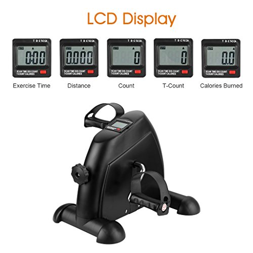 Finether Mini-Bike Heimtrainer Pedaltrainer Bewegungstrainer Arm- und Beintrainer mit LCD-Monitor einstellbarer Widerstand Fahrradtrainer Fitness-Fahrrad Heimfahrrad Trainingsrad Trainingsgerät Fitnessgerät Trainer für Arme und Beine zuhause platzsparend - 8