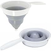 Busstier Foldable Handle Funnel, Multi-Purpose Accordion Funnel, Flexible and Practical Design, Food Safe Silicone, Easy Storage and
