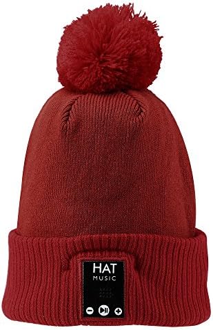 Bluetooth Beanies Birthday Gifts Wireless Headphones with Microphones FoYoung Soft Sleep Headphones Knit Hat with Stereo Earphones Red