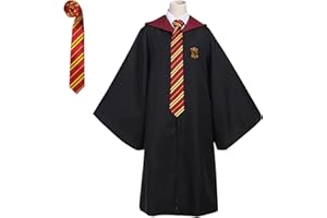 Ronronner Magier Robe,Gryffindor Uniform, Gryffindor Robe, Umhang und Krawatte, Zaubererrobe für Erwachsene, Halloween Cosplay