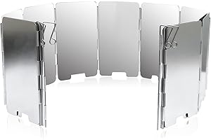 FREE WOLF 2 Pcs Pare-Vent Pliable en Alliage d'aluminium, Réchaud de Camping, Assiettes Pare-Vent de Camping Portable, Camping Plein Air Pare-Brise Pare-Vent de Camping pour Le Camping(18 Plaques)
